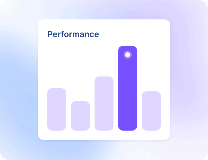 Performance-Diagramm mit steigender Leistung.
